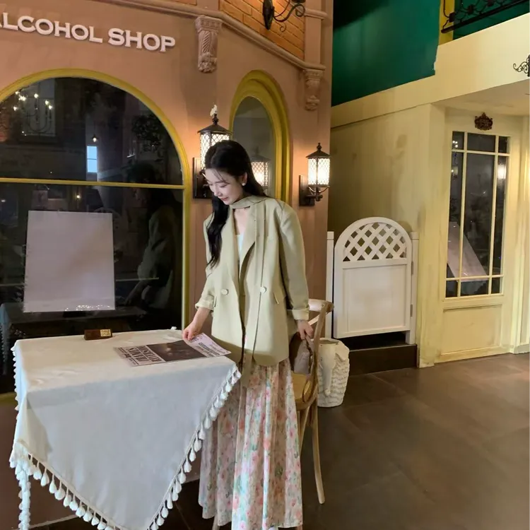 OUDOCKEE 鸥鸥【花海西装】戗驳领蝴蝶结设计感西装 X2503X596T