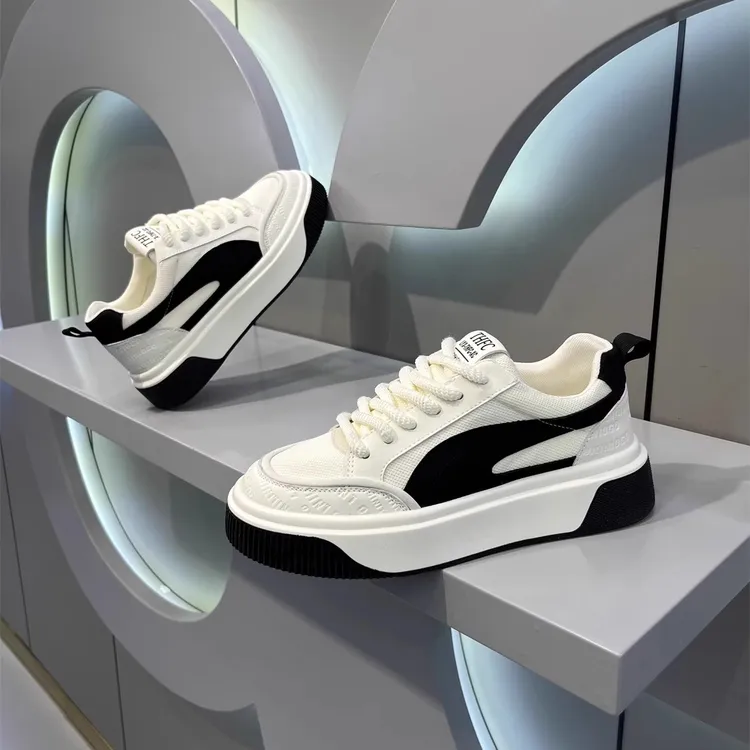 男鞋2025秋季板鞋网面透气防滑耐磨休闲鞋厚底增高百搭潮鞋运动鞋