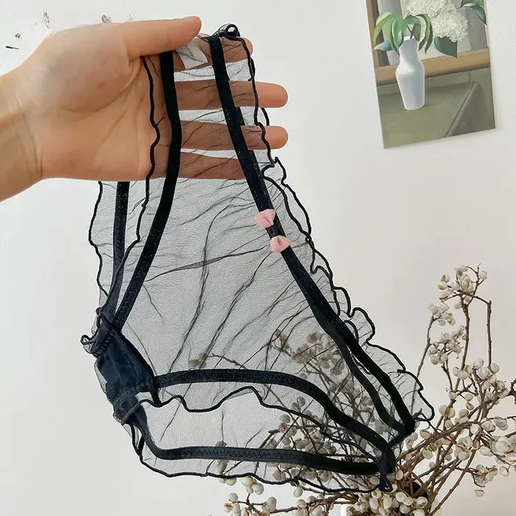情人节火辣半透蕾丝内裤女款2025爆款纯欲低腰网纱透气低腰三角裤