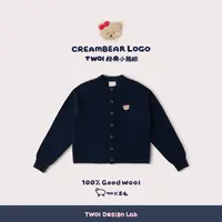 TWOI Design Lab "经典小熊标系列"「奶油藏蓝熊头标开衫」