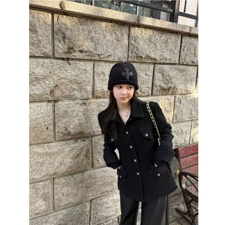 2025秋冬新款时尚高级感富家千金轻奢开衫显瘦小香风外套配休闲裤