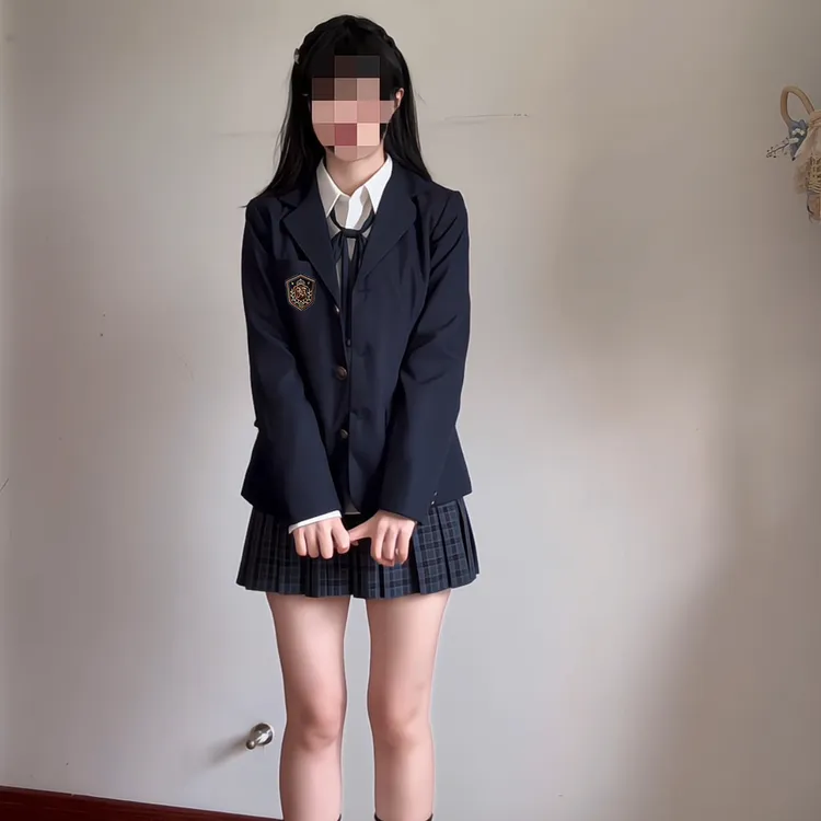 杏奈优品多色西装新品女学院风三粒扣西装外套绀色校供JK原创制服
