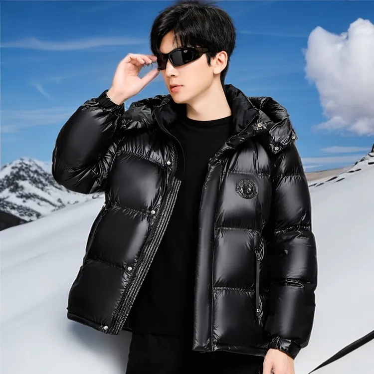 羽绒服白鸭绒爆款男女同款短款冬季时尚可拆卸帽潮流保暖加厚外套