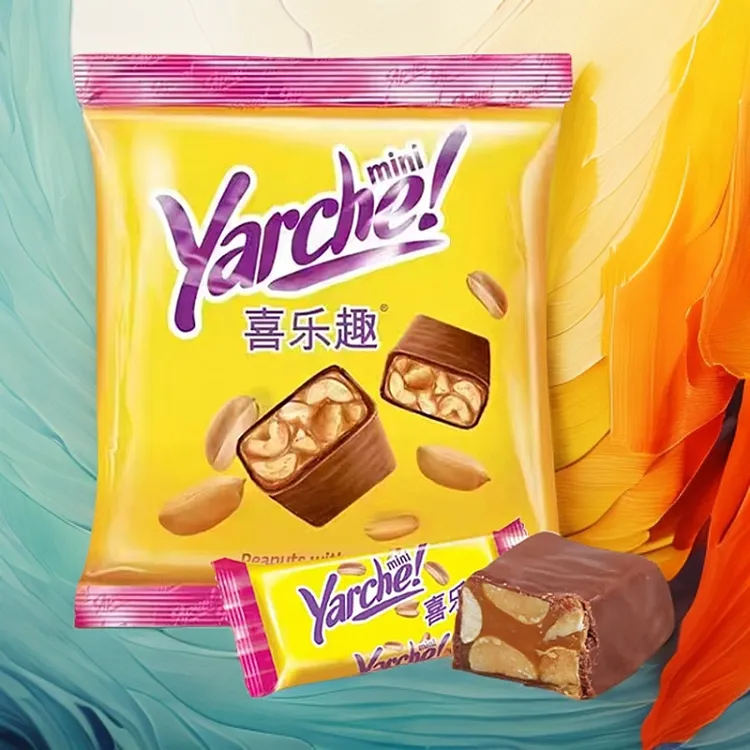 KDV俄罗斯原装进口巧克力味花生夹心糖500g
