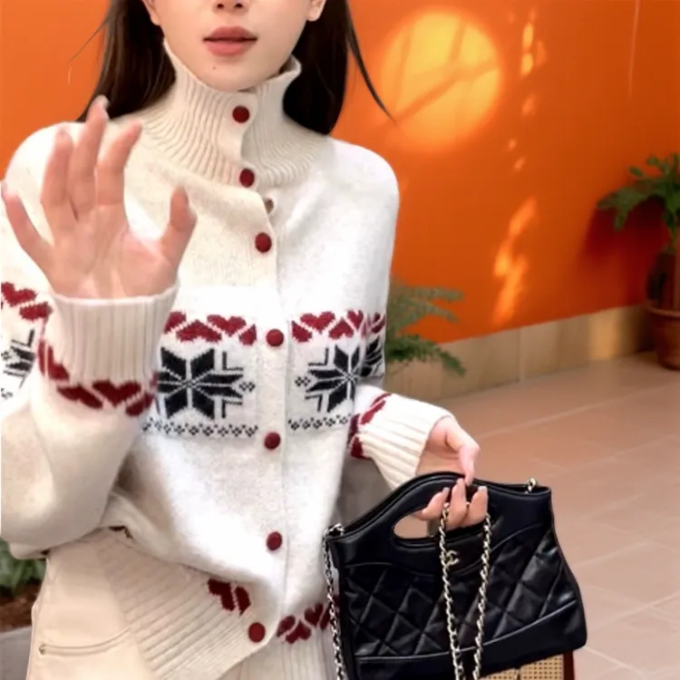 韩系慵懒风高级设计感半高领毛衣女秋冬新款漂亮软糯百搭针织上衣