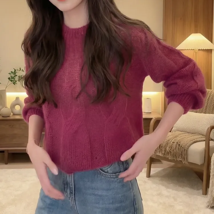 时尚女人味高级感长袖针织衫洋气慵懒宽松毛衣LK2509123