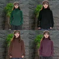 【不起球/中高领打底衫】长袖纯色百搭卫衣简约大码女装上衣