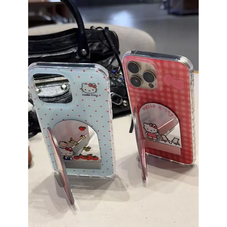 诚星泽波点KT折叠镜子支架适用苹果16pro手机壳华为oppo小米vivo