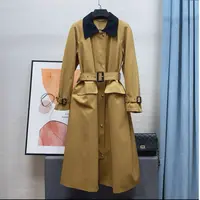 FF3060森系长款翻领女春秋季插肩袖风衣大衣收腰女士气质