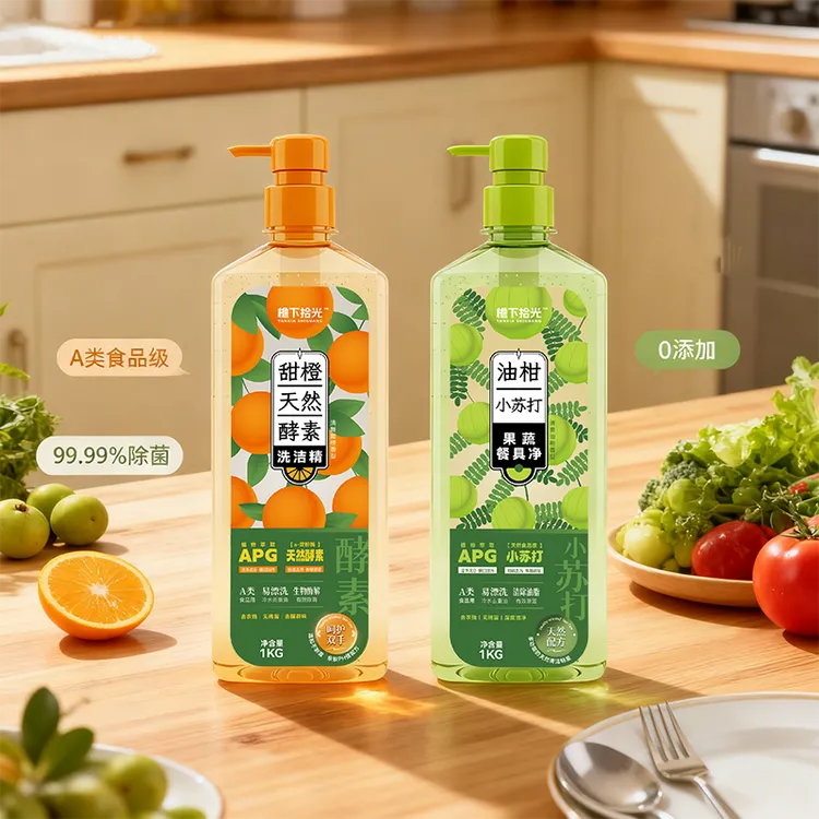 檐下拾光洗洁精果蔬清洗冷水去重油APG洁净分子去农残1kG家庭装
