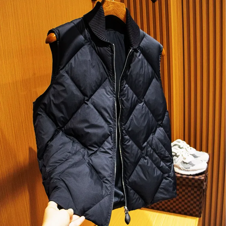 25秋冬新款时尚欧货百搭修身针织领男士鹅绒马甲Y126