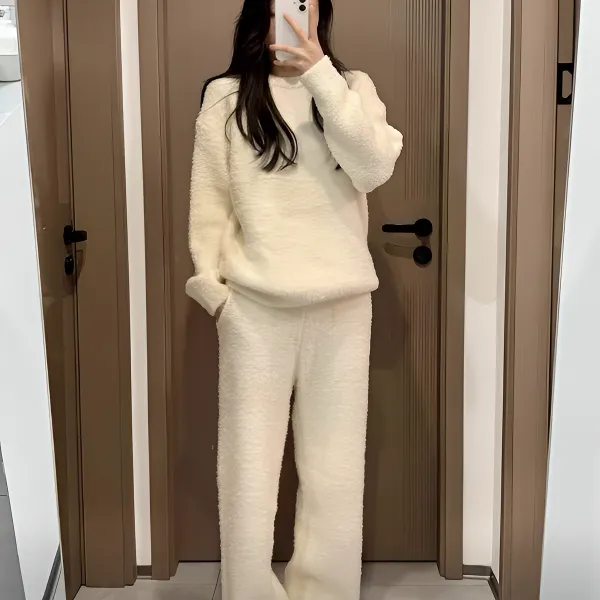 超软半边绒睡衣女款爆款2025新款冬季加绒加厚家居服套装女可外穿