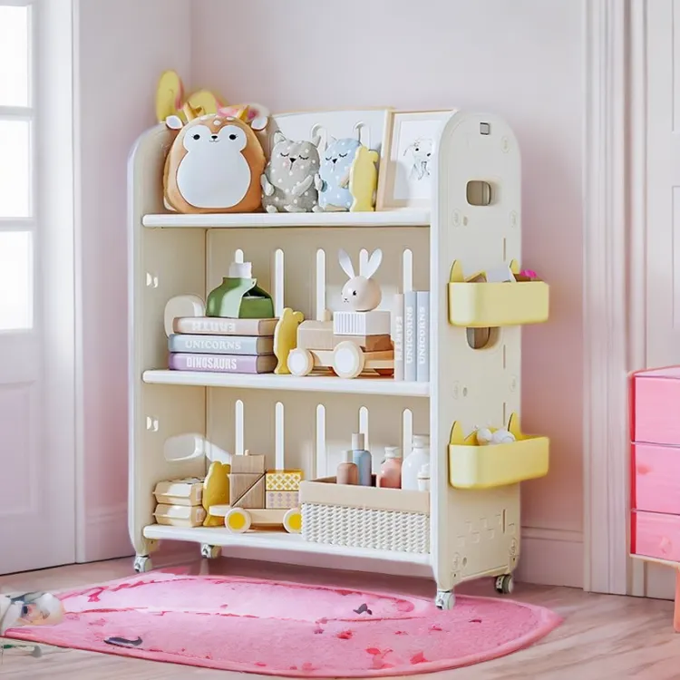 babyviva儿童书架置物架简易落地宝宝家用绘本架移动玩具收纳架