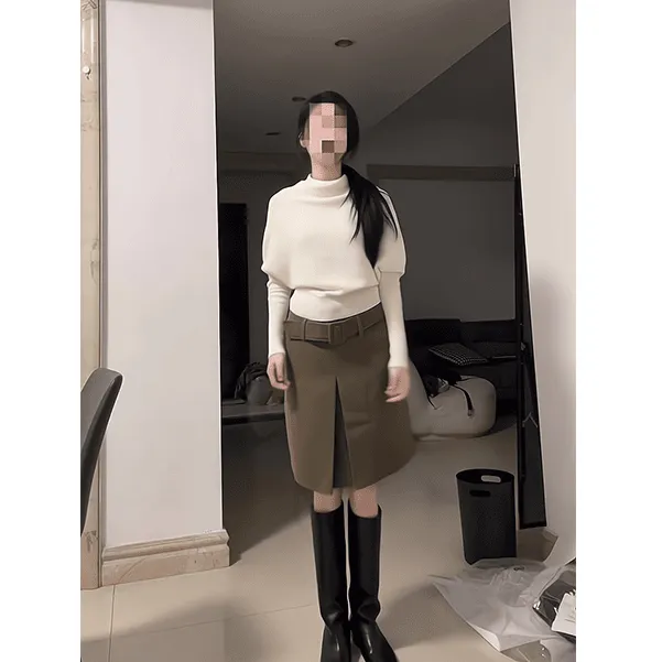 MARIE.COCO新款韩系温柔风针织衫毛衣上衣搭设计感半身裙气质套装