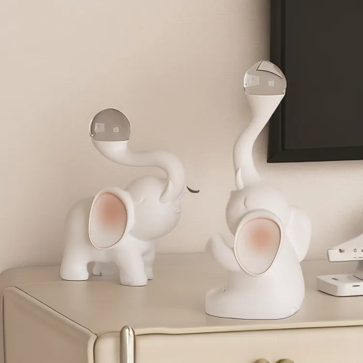 大象摆件水晶球招财风水轻奢桌面客厅乔迁新居酒柜玄关电视柜装饰