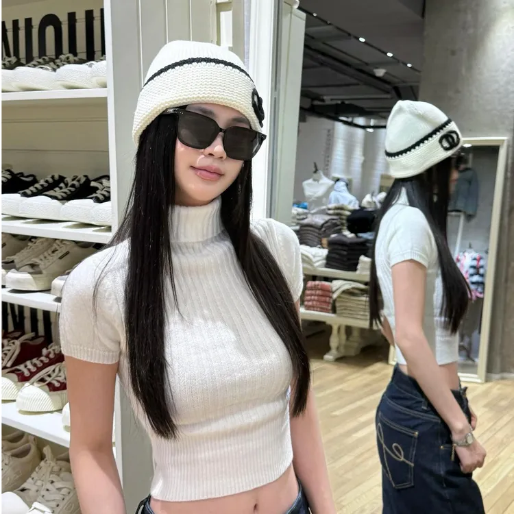 重磅欧美ins帽子香风双C针织秋冬字母百搭冷帽保暖冷帽毛线帽时尚