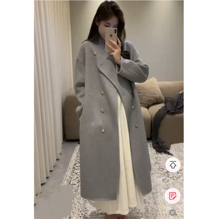 【日耳曼】新款高端双面羊毛大衣中长款高级百搭毛呢韩剧女主外套女