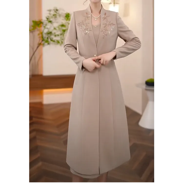 【晨薇女装】9101秋季穿搭新款时尚两件套连衣裙遮肚子显瘦洋气
