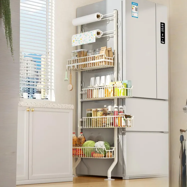 易时代冰箱侧收纳置物架免打孔夹缝靠墙多层窄边厨房调味料品收纳