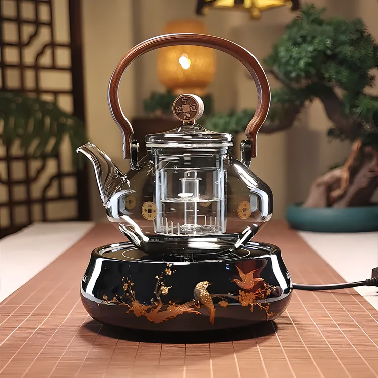 乾坤入怀提梁壶耐热高硼硅玻璃煮茶壶电陶炉煮茶茶水分离大容量