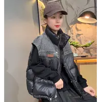  2025琥珀流光冬季网红洋气炸街女装立领保暖羽绒马夹2505