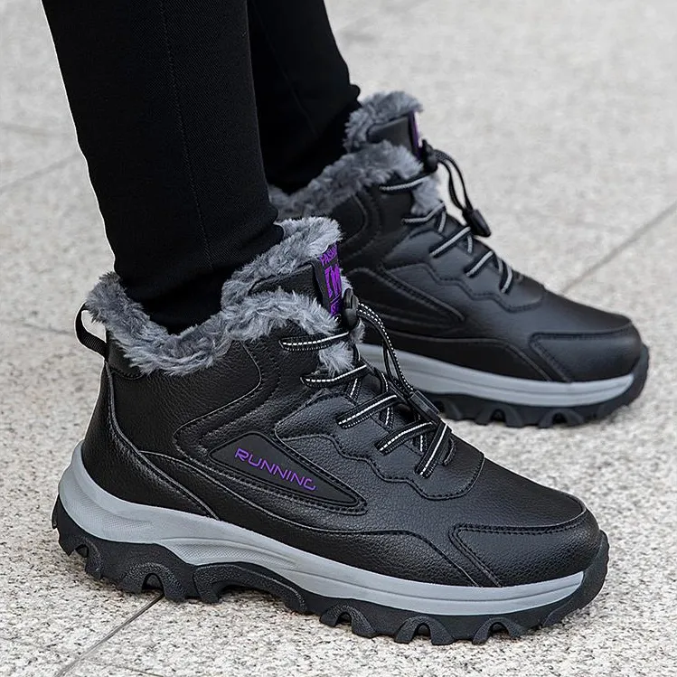 大脚骨宽头老人鞋厚东北大棉鞋女妈妈鞋中老年舒适防水防滑雪地靴