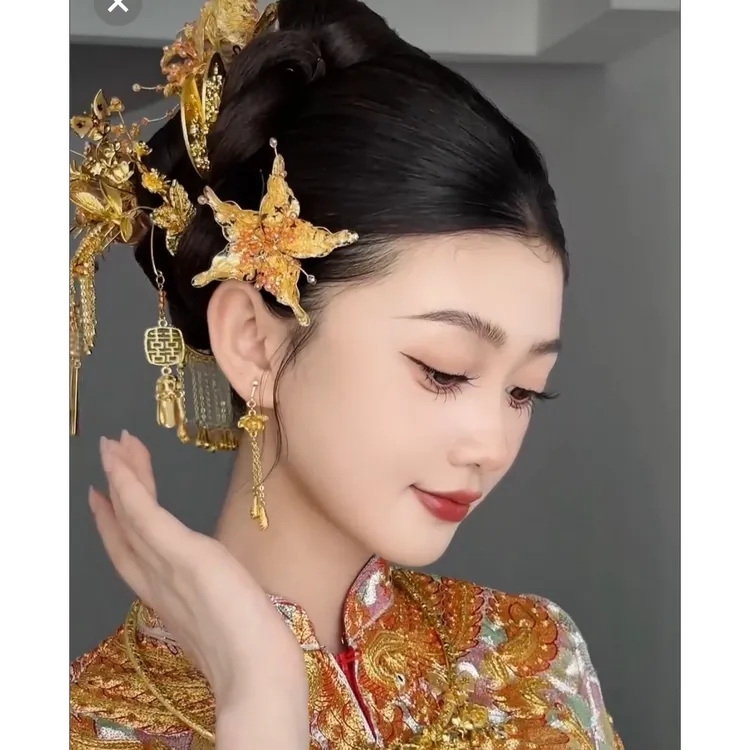 2025手作新款减龄中式新娘结婚饰品Z25009