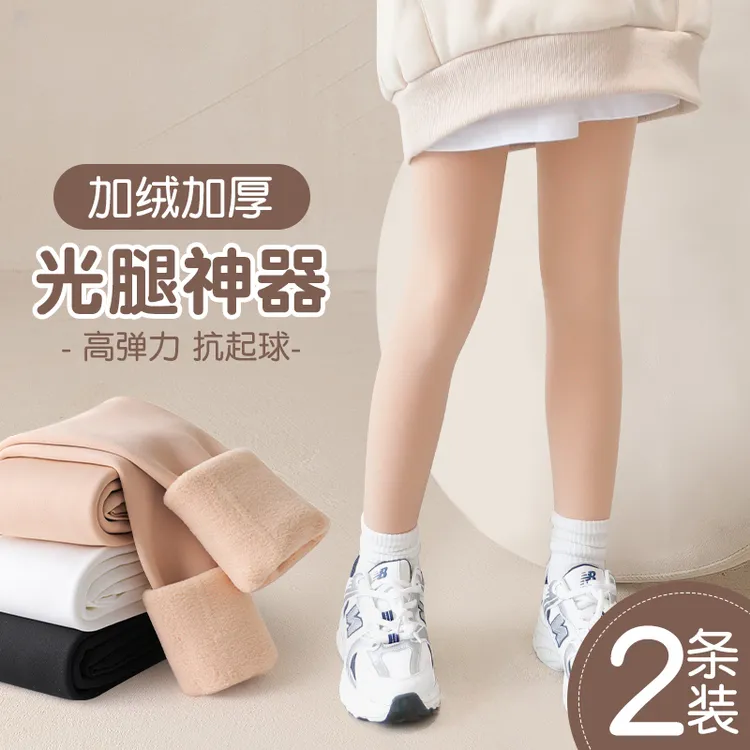 儿童光腿神器秋冬款加绒加厚连裤袜肉色丝袜打底袜女童打底裤春秋