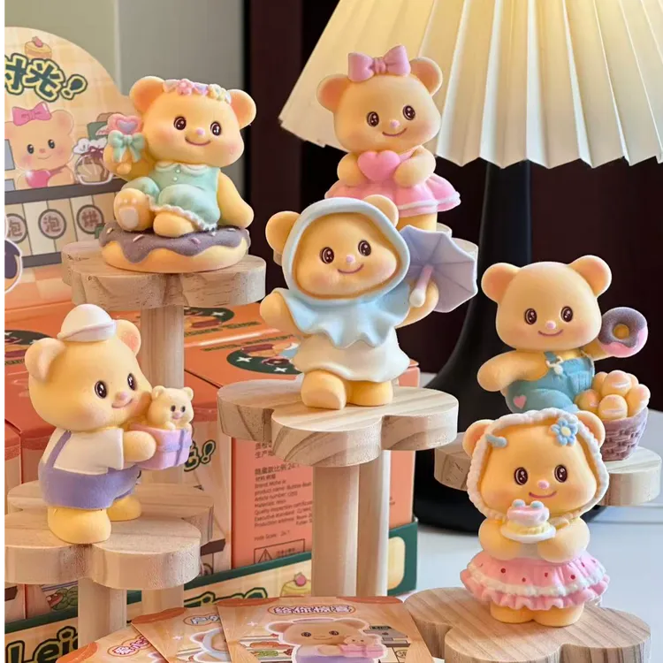 泡泡熊的悠闲时光植绒盲盒手办七夕情人节送女朋友礼物摆件礼物
