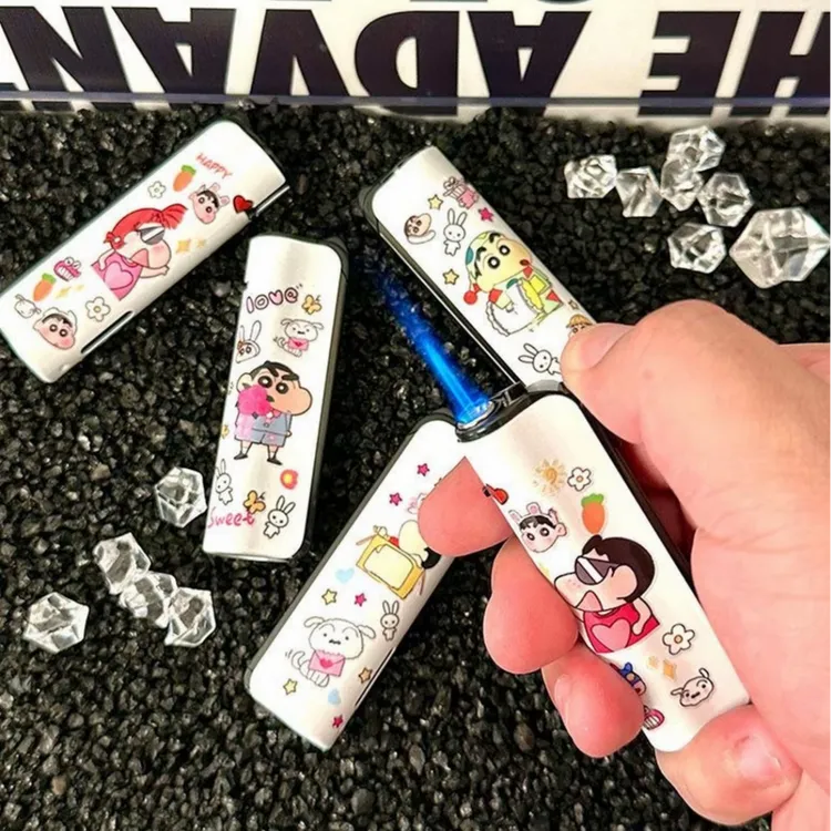 可爱卡通小新系列创意防风金属打火机送男友闺蜜礼物可充气蓝焰