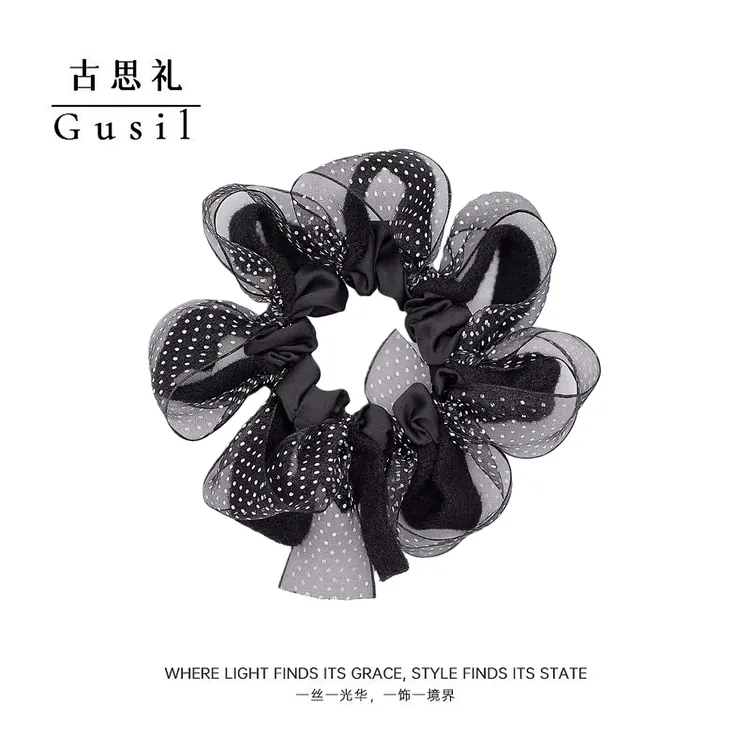 韩版波点缠绕蝴蝶结发圈GS9127