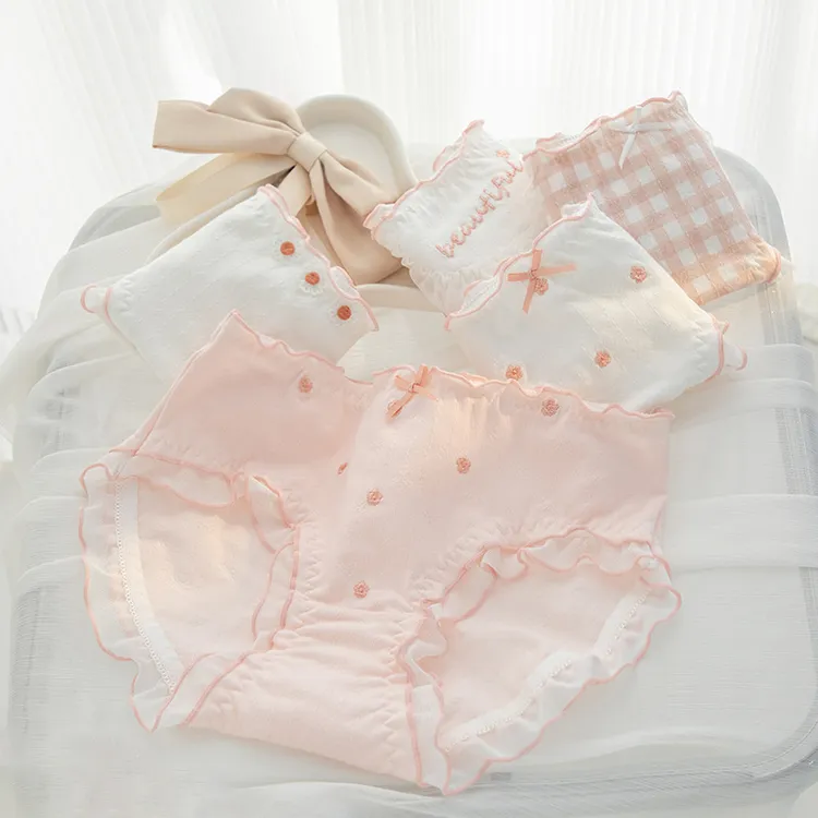 女童内裤纯棉中小学生女孩三角裤少女100%棉抑菌抗菌裤裆中腰大童