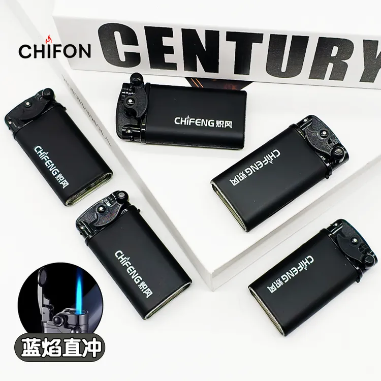 CHIFENG/炽风防风打火机创意直冲摇臂印字刻字可充气新款送男友
