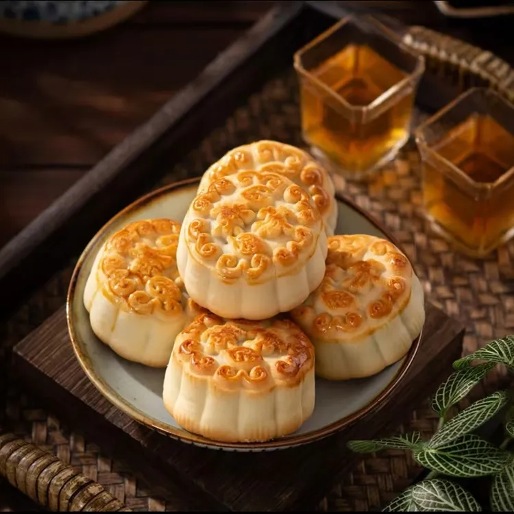 手工苏子紫苏籽馅蜂蜜酥月饼糕点东北紫苏奶枣月饼