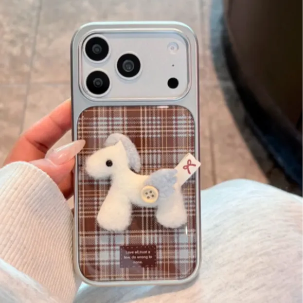 向日壳立体小马适用17手机壳iPhone14Pro高级15Pro女16proMax