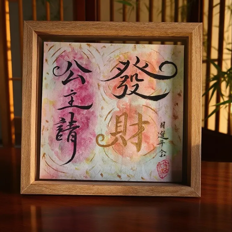 书法手写（公主请发财）原创