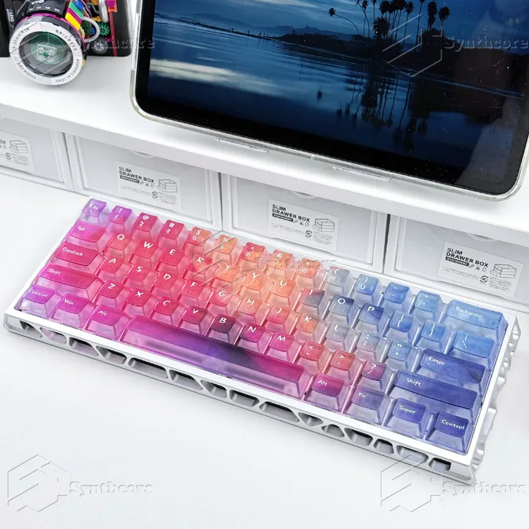 星河渐变晕染5面雾透PC机械键盘键帽ai3d移印原厂适配磁轴