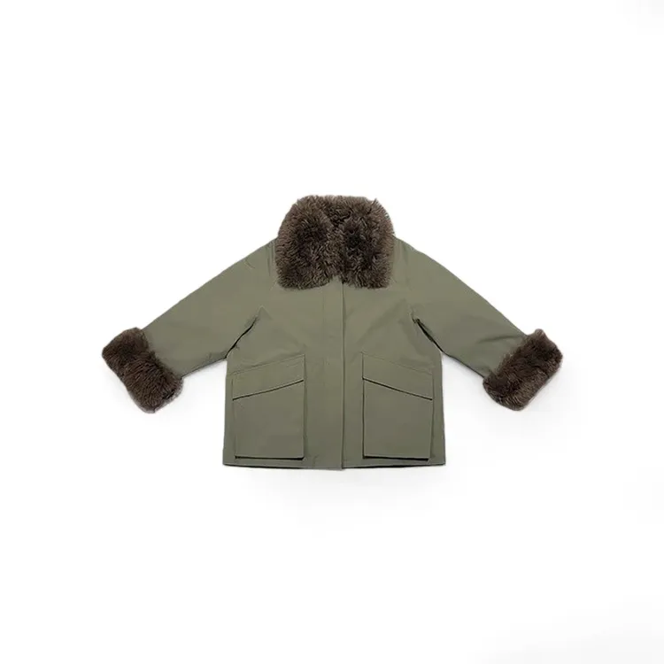 90派克白鹅绒可拆卸毛领保暖休闲鹅绒服