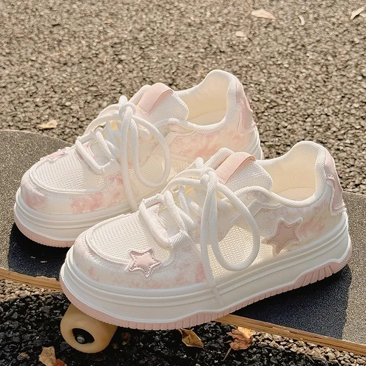 百搭学生单网小白鞋女2025春夏季新款网面透气爆款韩版百搭板鞋女