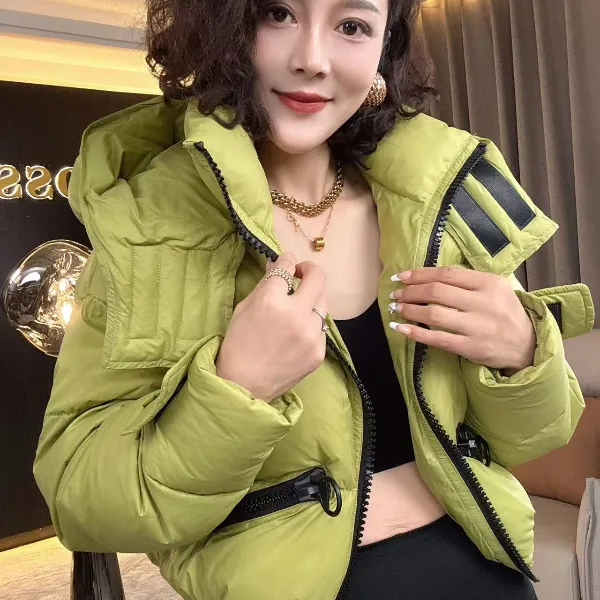 【耿老板1199#Z】新款重工拉链小众设计师款羽绒服小个子穿搭