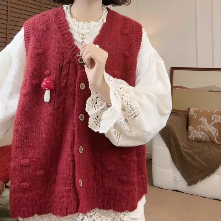 2025韩版新款设计感百搭气质A版减龄显瘦针织马夹LK2501283