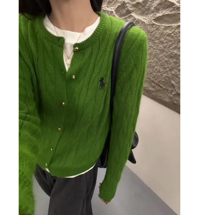 轻熟风常规袖针织毛针织衫显瘦圆领ins绿色1441