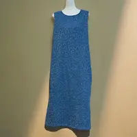 续吉麻衣春-25-297【羽织星】刺绣亮片气质百搭无袖设计感连衣裙