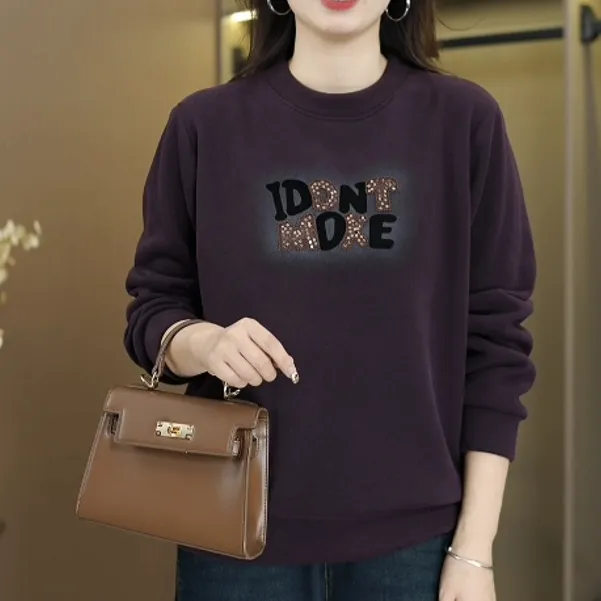 洋气上衣冬季加绒宽松显瘦不起球卫衣百搭遮肚子休闲打底