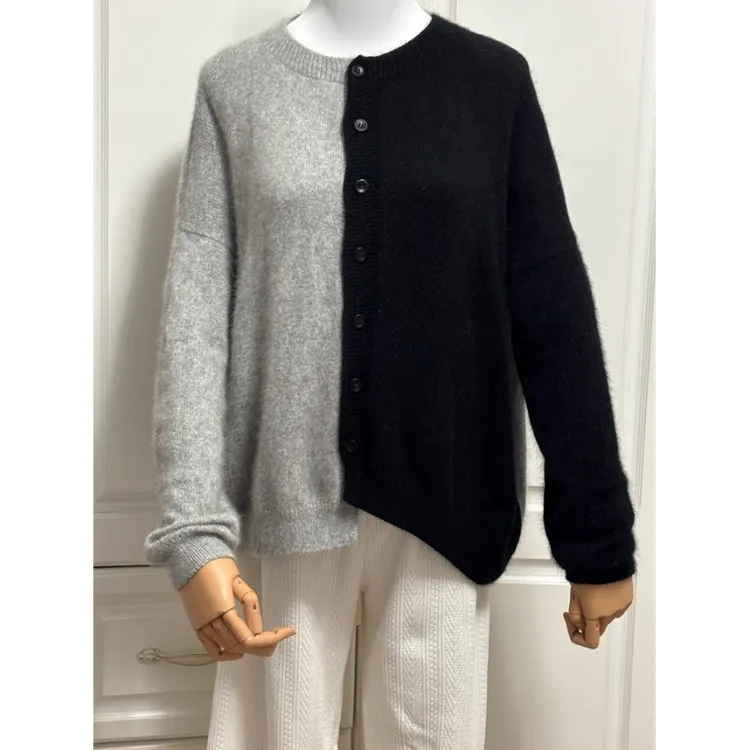 黑灰撞色不规则开衫线上-知识服务读书卡