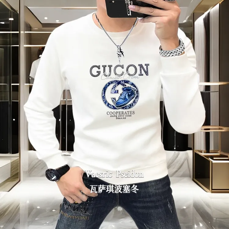 Vaesric Poseidon/瓦萨琪波塞冬欧货时尚修身圆领男卫衣长袖保暖