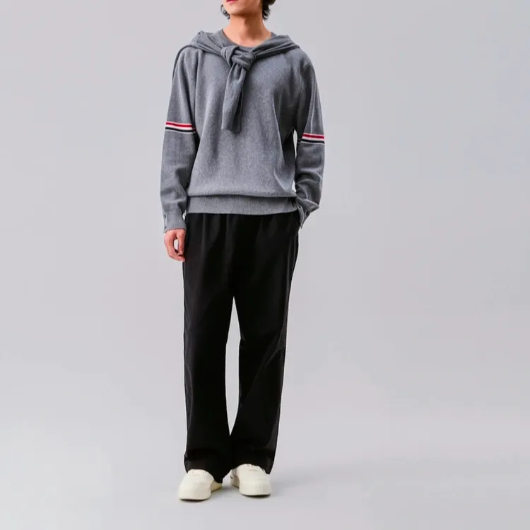 SSR 秋季新款织带针织圆领卫衣cleanfit简约保暖搭子长袖男