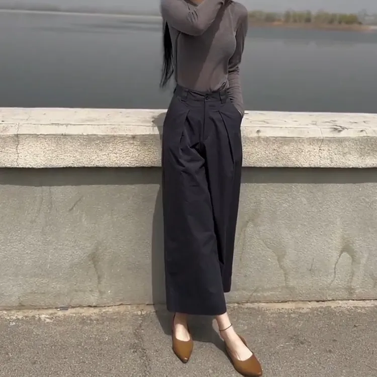 气质高腰显瘦设计感西装裤女2025春季新款复古通勤时尚网红九分裤