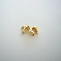 钛钢无非金属耳饰 双色水滴简约时尚U形女款水滴赫本耳扣123-15