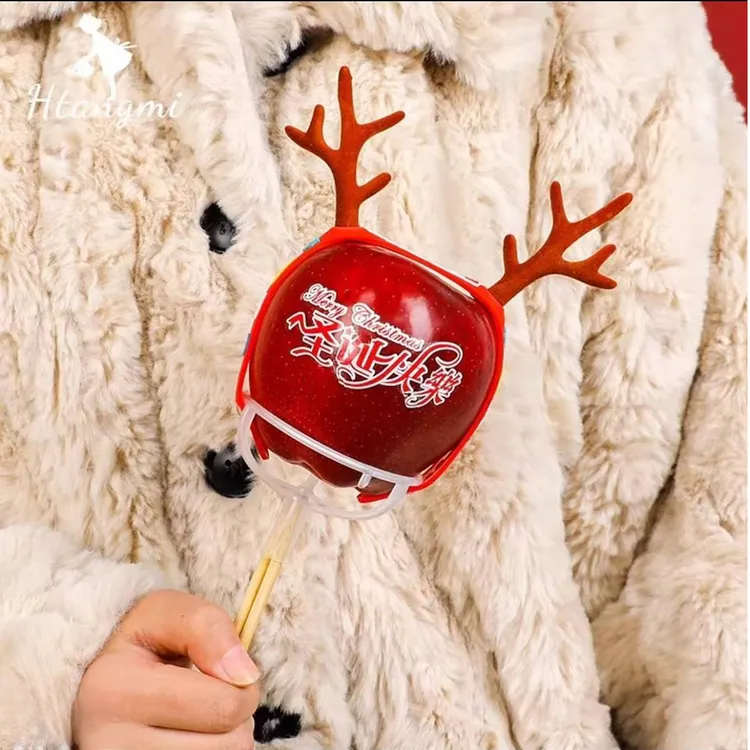 苹果托万能固定胶托diy圣诞节花艺装饰植绒水晶鹿角花束包装材料